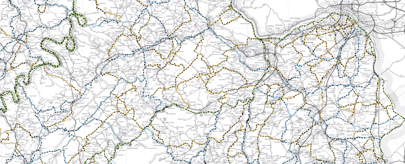 Auschnitt aus dem Großräumigen Radwegenetz RLP